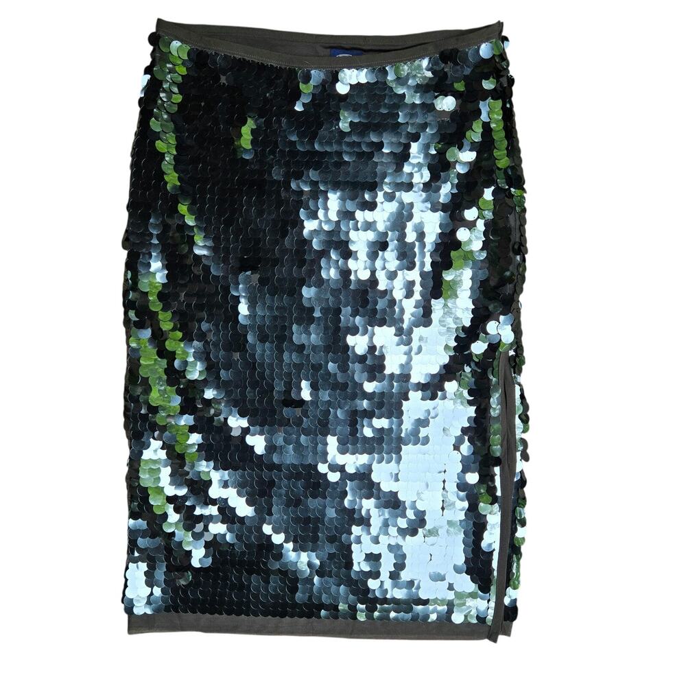 Scoop Y2K Fairy Mermaid Glam Mesh Trim Sparkle Paillette Sequin Side Slit Midi L